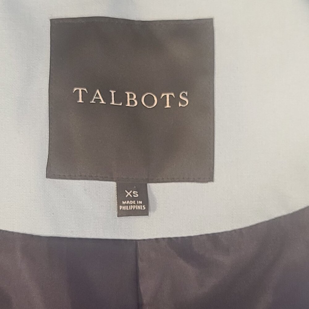 Talbots Hooded Light Blue Rain Jacket/Coat Women's XS - Picture 11 of 16
